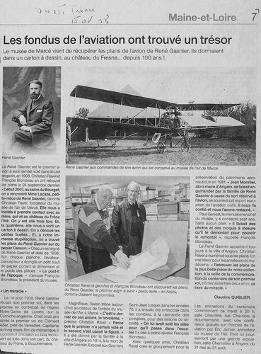 Publication discovery of René's plane plans in 2008 